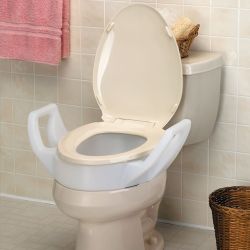 ELEVATED TOILET SEAT WITH ARMS