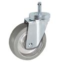 5" SWIVEL CASTER, RUBBER/ALUM