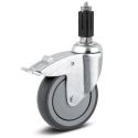 4" TOTAL LOCK CASTER, POLY