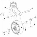 6in Steer Caster Assembly for Secure II Bed by Stryker