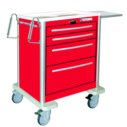 CART W/LEVER LOCK, (4) DRAWERS
