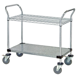 1 WIRE AND 1 SOLID SHELF CART