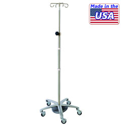 STAINLESS STEEL I.V. POLE W/