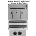 Armrest Assembly, Upholstery & Hand Knob Parts (Models S300, S675 & S999)