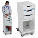 SPACE SAVING LAB CART, WHITE