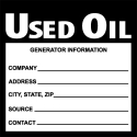 USED OIL- VINYL LABEL 6"X6"