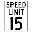 SPEED LIMIT 15 SIGN 24" X 18"