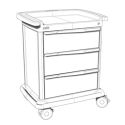 3 DRAWERS MED SUPPLY CART