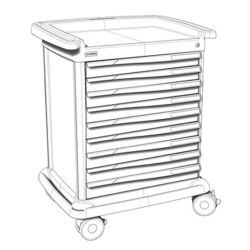 9 DRAWERS MED SUPPLY CART