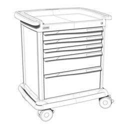 5 DRAWERS MED SUPPLY CART