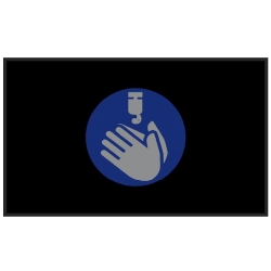 MESSAGE MAT, WASH HANDS SYMBOL