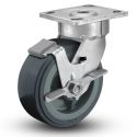 4" SWIVEL CASTER W/BRAKE, POLY