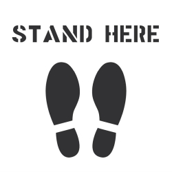 REUSABLE STENCIL, STAND HERE