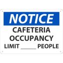 CAFETERIA OCCUPANCY LIMIT SIGN