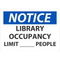 LIBRARY OCCUPANCY LIMIT SIGN