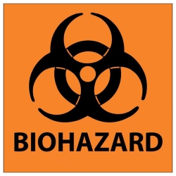 BIOHAZARD SIGN, ORANGE SQUARE