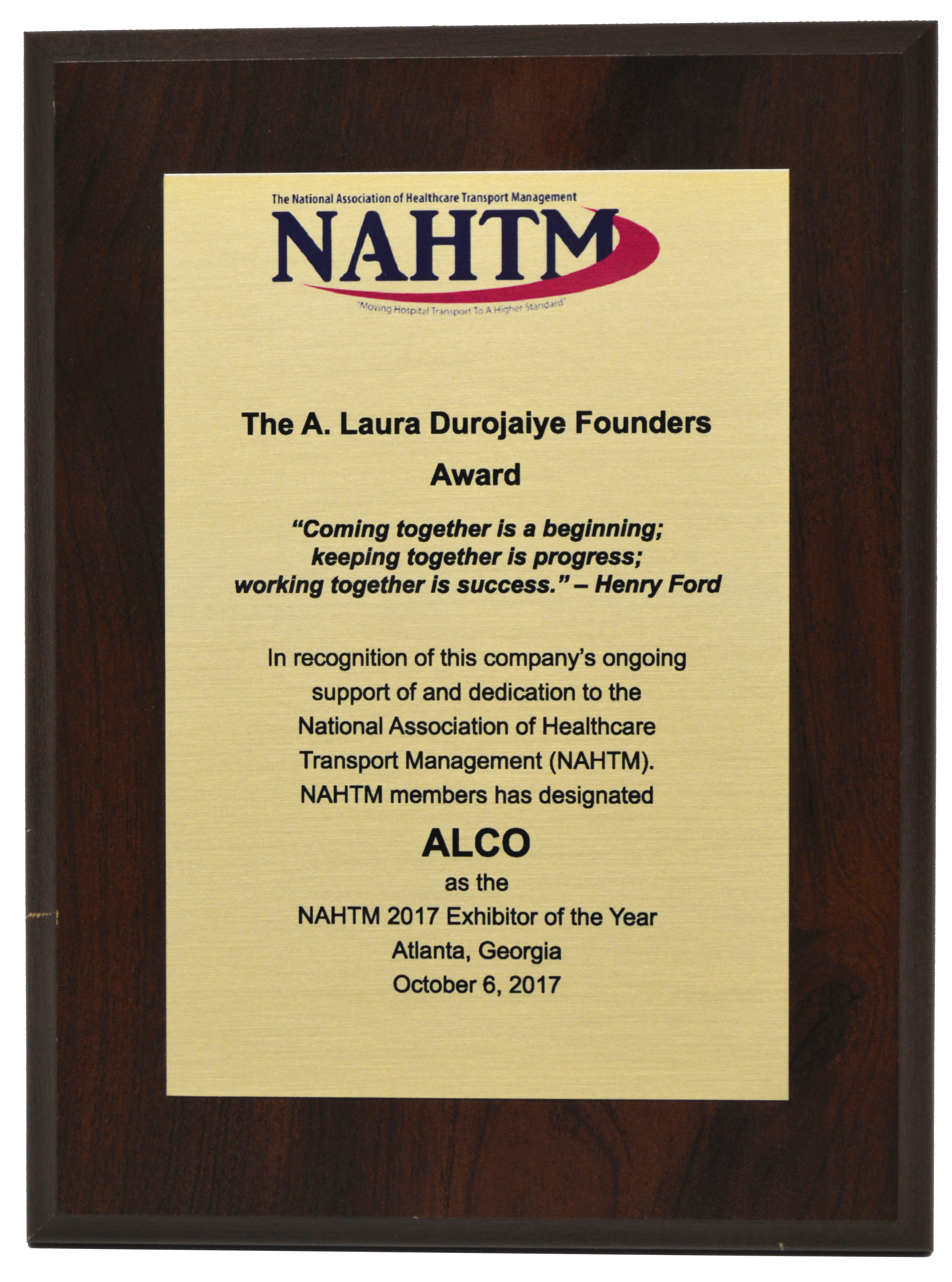 NAHTM Award